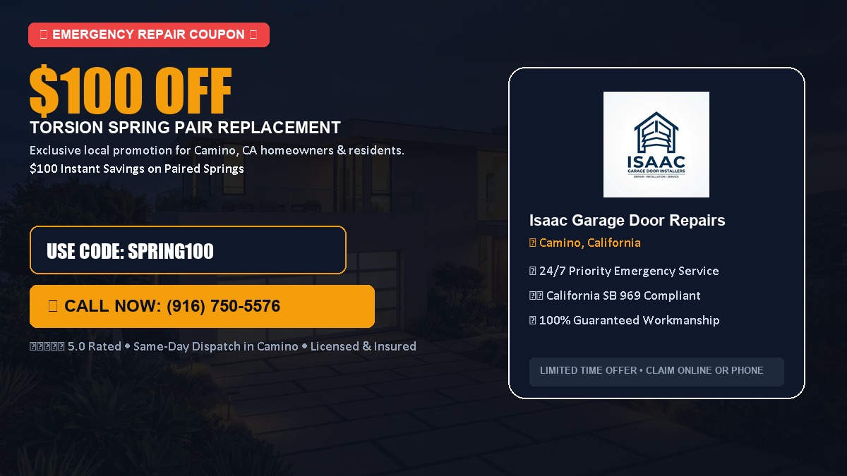 $100 OFF Heavy-Duty Torsion Spring Pair Replacement in Camino, CA
