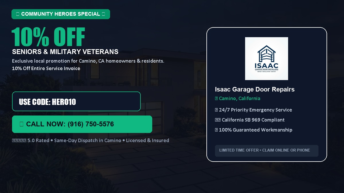 10% OFF Senior Citizens (65+) & Military / Veteran Community Discount in Camino, CA